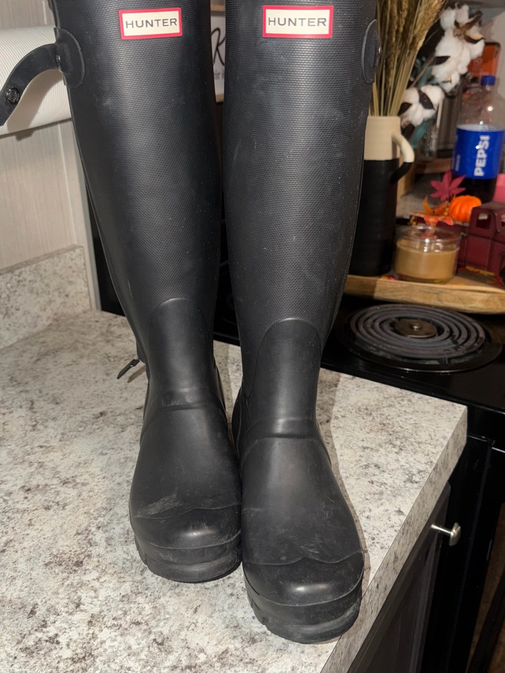 Hunter Black Tall Women's Rain Boots